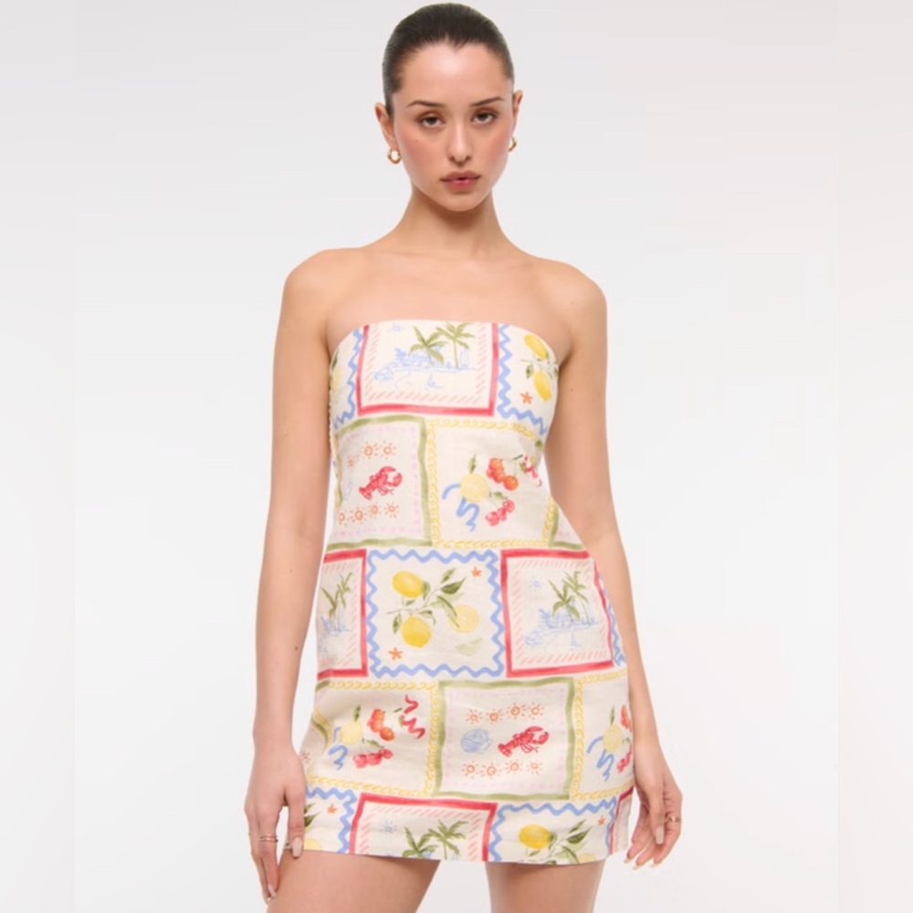 Abercrombie Scarlett Strapless Linen Blend Skort